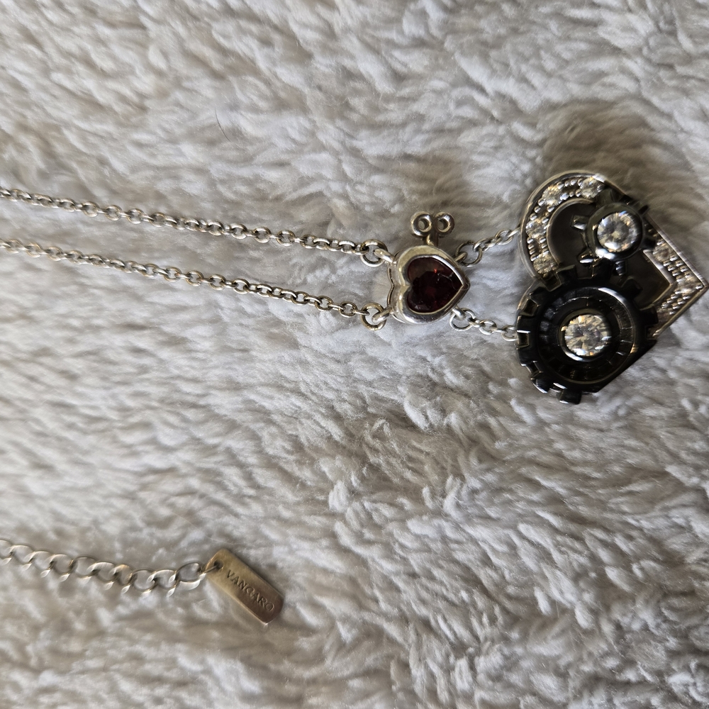 Swarovski Silver and Black Floral Necklace